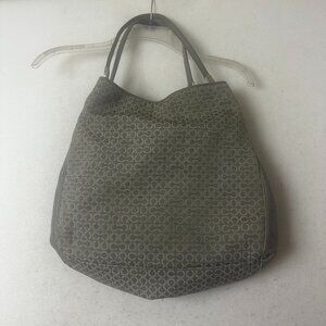 Coach Phoebe Madison Grey Shoulder Bag 3 Sections 26281 in OP art needlepoint